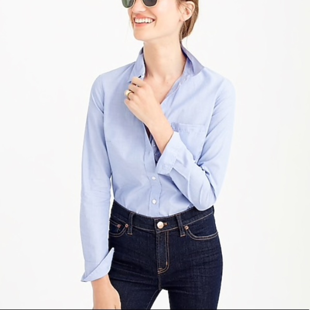 J.Crew Boy Shirt End-On-End Cotton Size 8